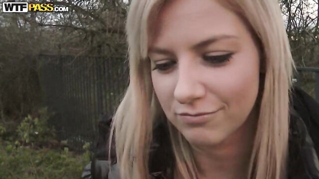 Pretty street girl fucks in public for money