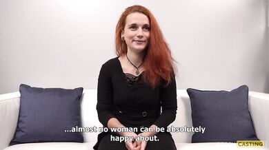 20 year old redhead amateur Katka at casting