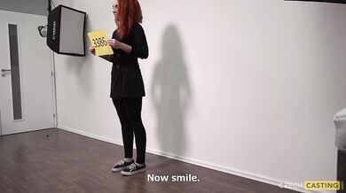 20 year old redhead amateur Katka at casting
