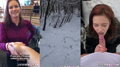 Sophia Traxler uprawia seks na zewnątrz zimą