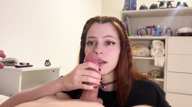 Redhead GF fucked on webcam
