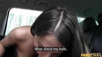 Adorable and cute 18 college babe fucked in taxi