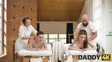 Cuckold girlfriend cheating with masseur