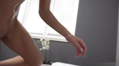 Shy teen blonde at casting