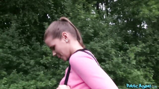 Shy College Teen Fucks For Cash Outside In A Forest