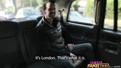 Fat cock stretches pussy in UK taxi