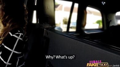 Fat cock stretches pussy in UK taxi