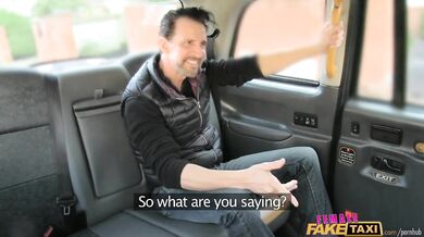 Fat cock stretches pussy in UK taxi