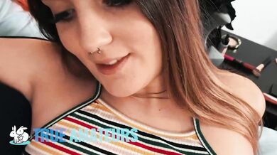 Kinsley Sucks Jimmy's Cock In POV, Then Takes A Doggystyle Pounding On Bed