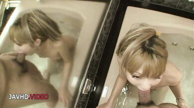 Saki Oshiro's Hairy Pussy Gets Hardcore Action After Blowjob In Bathroom POV