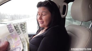 BBW With Huge Tits Anally Fucked In Car