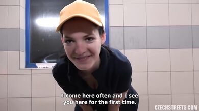 Skinny Petite Czech Girl In Public POV With BWC