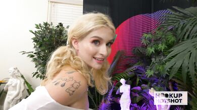 The blonde sex addict Emma Rosie gets down and dirty with a big cock