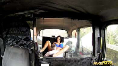 Perfect dark hair brunette Jasmine Jae at Fake Taxi